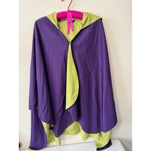 RAIN CAPER PONCHO REVERSIBLE PURPLE/LIME GREEN nwot